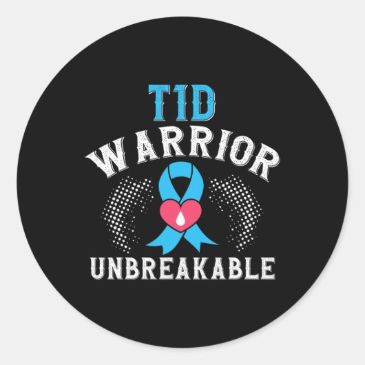 T1d Warrior Unbreakable Diabetes Awareness Month B Ronde Sticker (Voorkant)