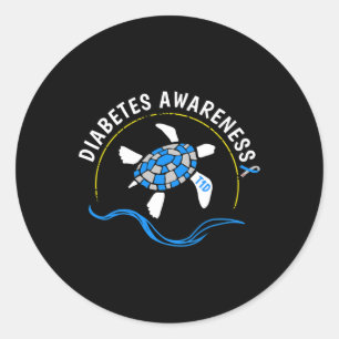 T1d Zee Schildpad Type 1 Diabetes Awareness Ronde Sticker
