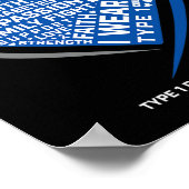 T1D Zijn strijd is mijn strijd tegen jonge diabete Poster (Hoek)