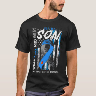 T1D Zoon Type 1 één Diabetes Bewustmaking American T-shirt