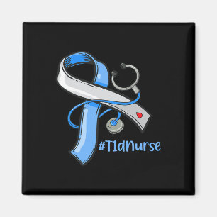 T1D Zurse Blue Ribbon Stethoscope Diabetes Awarene Magneet