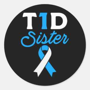 T1d Zus Diabetische Type 1 Diabetes Bewustzijn Sup Ronde Sticker