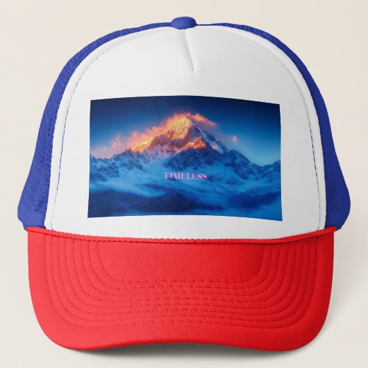 T1MELESS Snow Mountain Nightcap Bold design Trucker Pet (Voorkant)