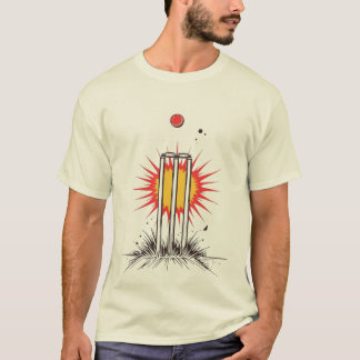 T20-cricket grafische T-shirt met gebroken stumps