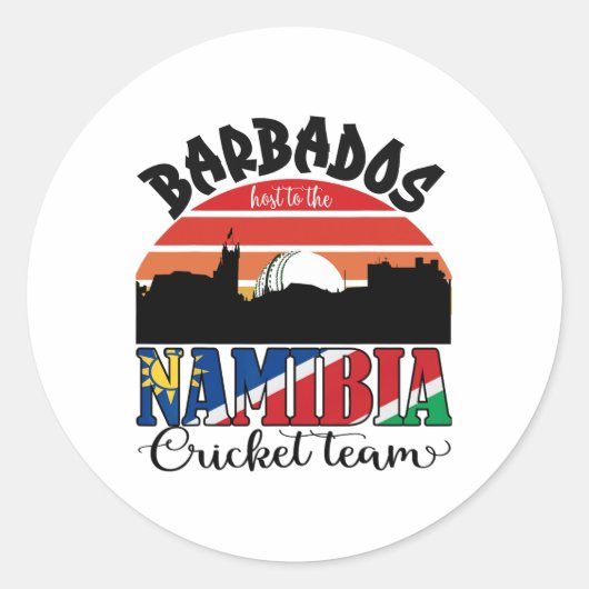 T20 Cricket Guyana Host To The Namibia Cricket Tea Ronde Sticker (Voorkant)