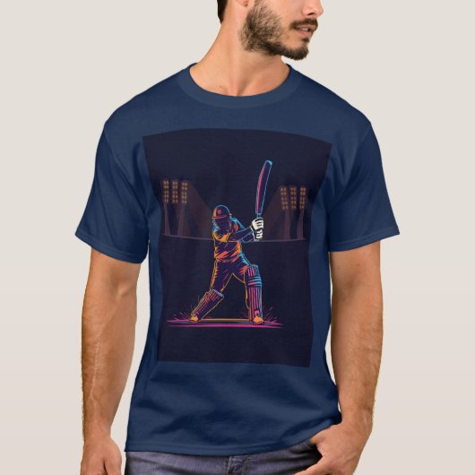 T20 Cricket Nachtwedstrijd Power Shot Tee T-shirt (Voorkant)