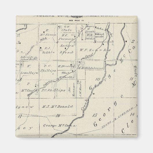 T20S R22E Tulare County Section Map Magneet (Voorkant)