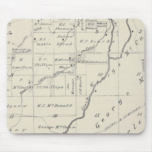 T20S R22E Tulare County Section Map Muismat (Voorkant)