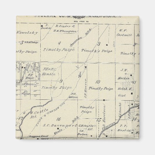T20S R23E Tulare County Section Map Magneet (Voorkant)