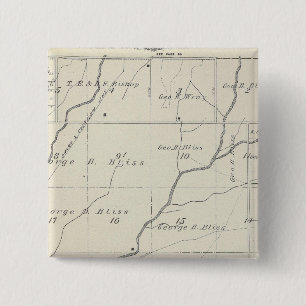 T20S R25E Tulare County Section Map Vierkante Button 5,1 Cm