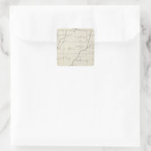T20S R25E Tulare County Section Map Vierkante Sticker (Tas)