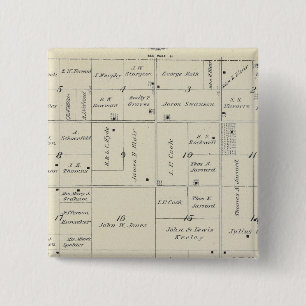 T20S R26E Tulare County Section Map Vierkante Button 5,1 Cm