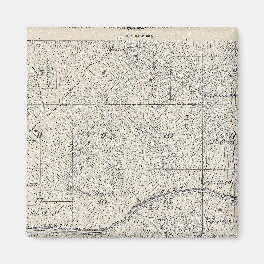 T20S R28E Tulare County Section Map Magneet (Voorkant)