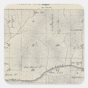 T20S R28E Tulare County Section Map Vierkante Sticker