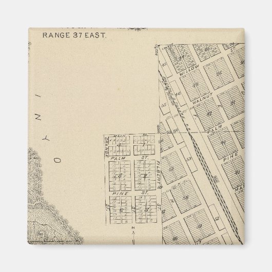 T2124S R3637E Tulare County Section Map Magneet (Voorkant)