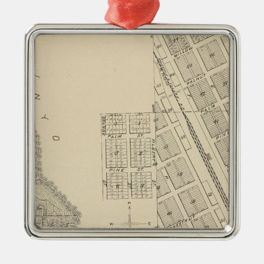 T2124S R3637E Tulare County Section Map Metalen Ornament (Voorkant)