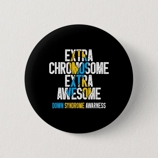 T21 Extra Chromosoom Extra Geweldig Down Syndroom Ronde Button 5,7 Cm (Voorkant)