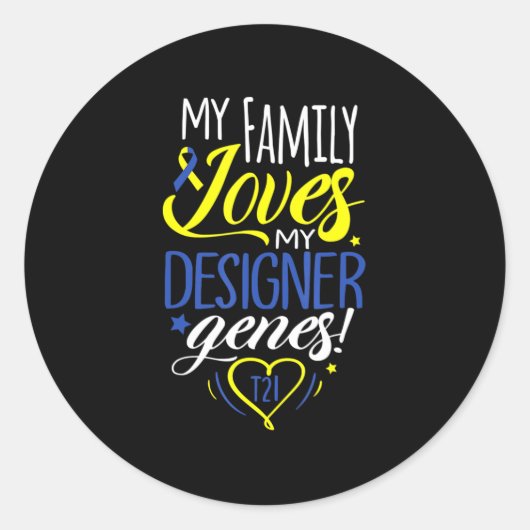 T21 World Down Syndrome Awareness Day Kinder Ronde Sticker (Voorkant)