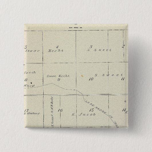 T21S R22E Tulare County Section Map Vierkante Button 5,1 Cm (Voorkant)
