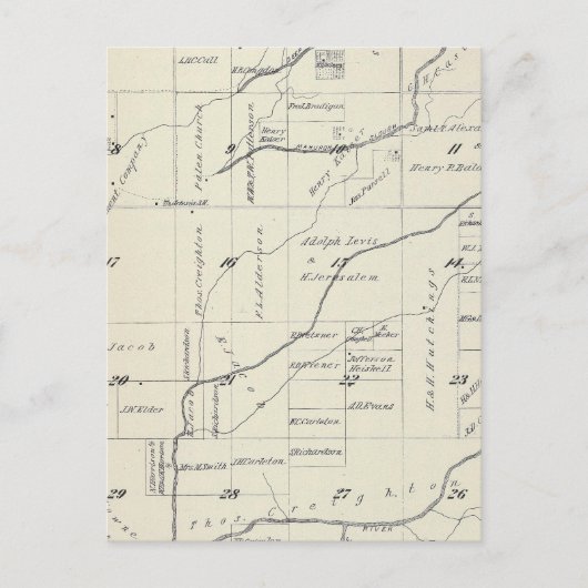 T21S R23E Tulare County Section Map Briefkaart (Voorkant)