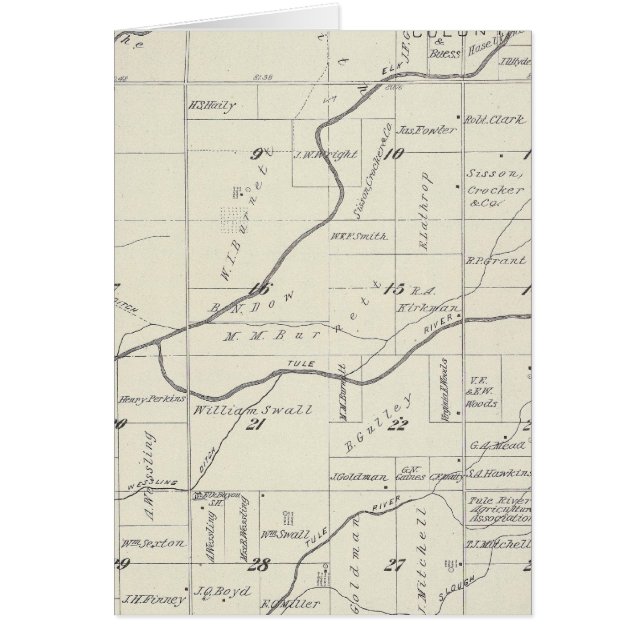 T21S R24E Tulare County Section Map (Voorkant)