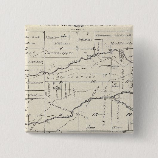 T21S R25E Tulare County Section Map Vierkante Button 5,1 Cm (Voorkant)
