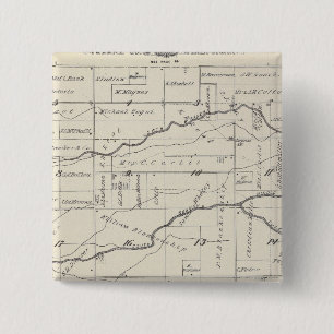 T21S R25E Tulare County Section Map Vierkante Button 5,1 Cm