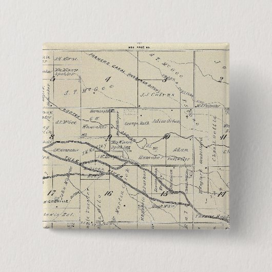 T21S R26E Tulare County Section Map Vierkante Button 5,1 Cm (Voorkant)