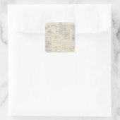 T21S R28E Tulare County Section Map Vierkante Sticker (Tas)