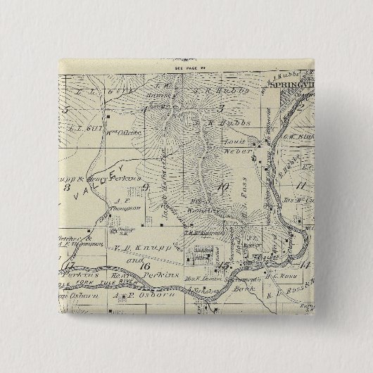 T21S R29E Tulare County Section Map Vierkante Button 5,1 Cm (Voorkant)