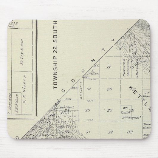 T2223S R1617E Tulare County Section Map Muismat (Voorkant)