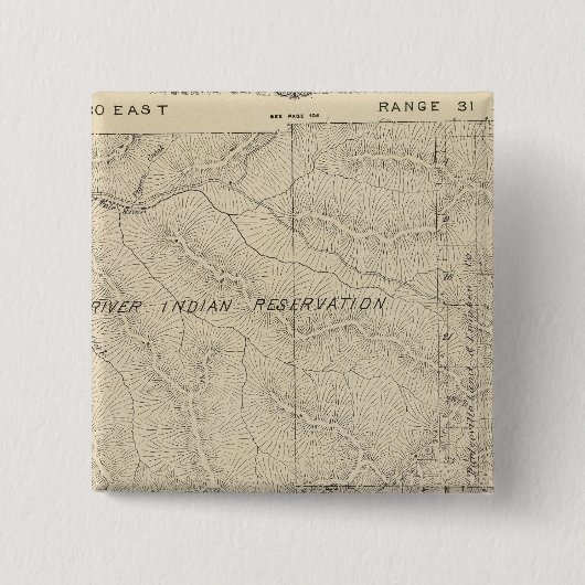 T2223S R3031E Tulare County Section Map Vierkante Button 5,1 Cm (Voorkant)