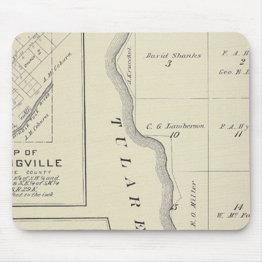 T22S R22E Tulare County Section Map Muismat (Voorkant)
