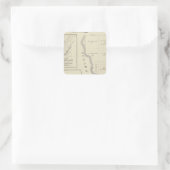 T22S R22E Tulare County Section Map Vierkante Sticker (Tas)