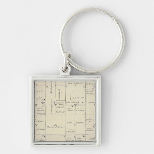 T22S R24E Tulare County Section Map Sleutelhanger (Voorkant)