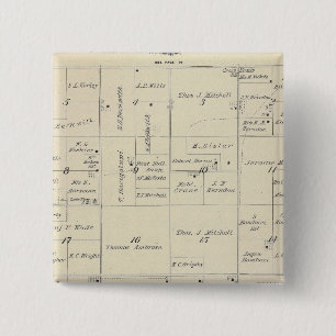 T22S R24E Tulare County Section Map Vierkante Button 5,1 Cm