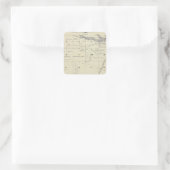 T22S R27E Tulare County Section Map Vierkante Sticker (Tas)