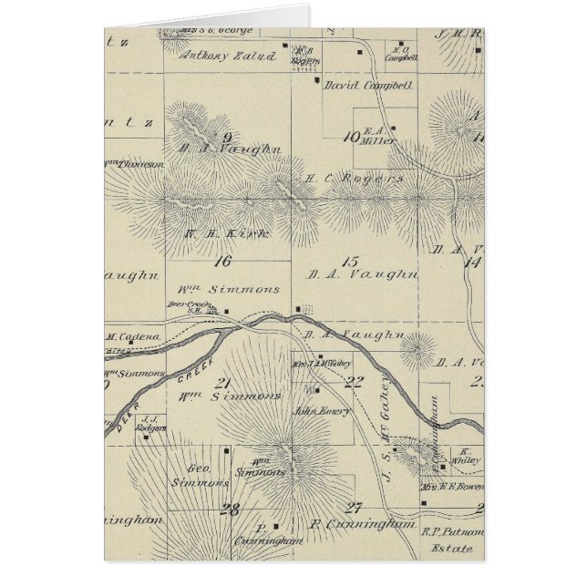 T22S R28E Tulare County Section Map (Voorkant)
