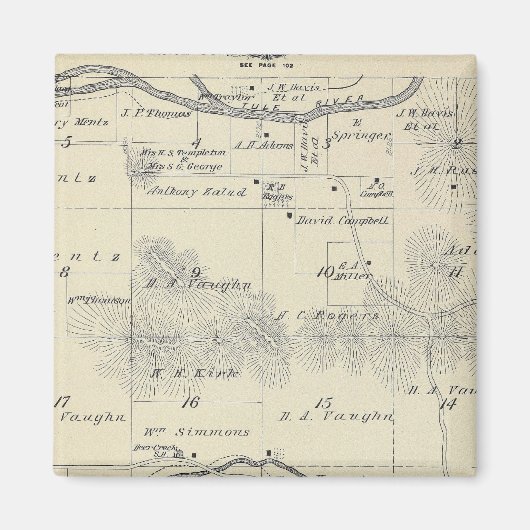 T22S R28E Tulare County Section Map Magneet (Voorkant)