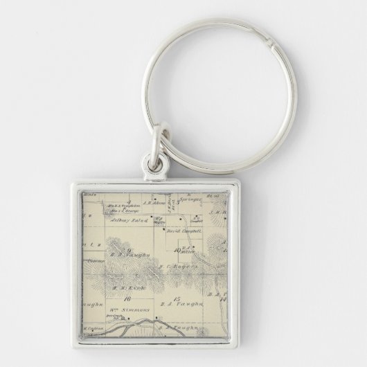 T22S R28E Tulare County Section Map Sleutelhanger (Voorkant)
