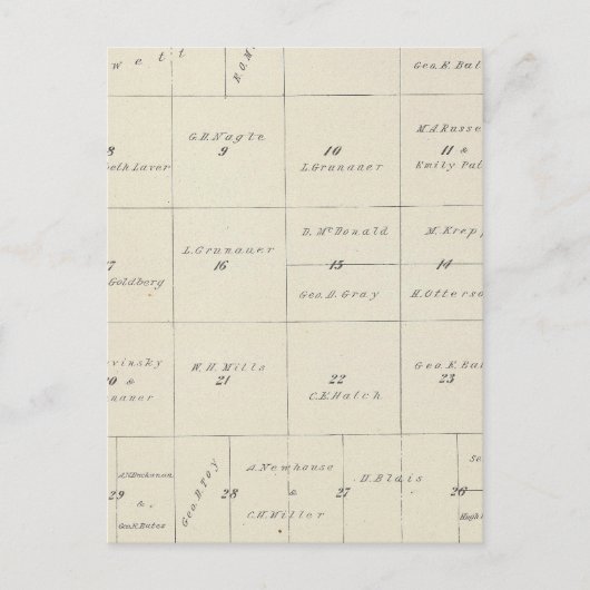 T23S R22E Tulare County Section Map Briefkaart (Voorkant)