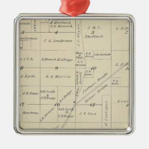 T23S R23E Tulare County Section Map Metalen Ornament