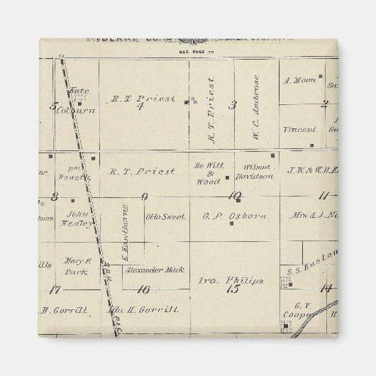 T23S R25E Tulare County Section Map Magneet (Voorkant)