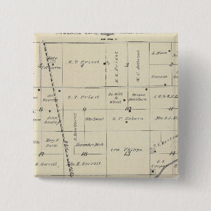 T23S R25E Tulare County Section Map Vierkante Button 5,1 Cm