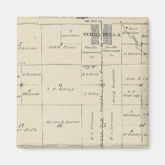 T23S R27E Tulare County Section Map Magneet (Voorkant)