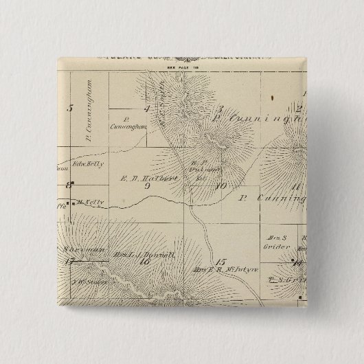 T23S R28E Tulare County Section Map Vierkante Button 5,1 Cm (Voorkant)