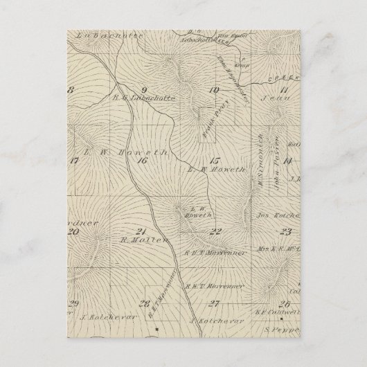 T23S R29E Tulare County Section Map Briefkaart (Voorkant)