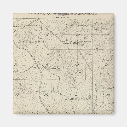 T23S R29E Tulare County Section Map Magneet (Voorkant)