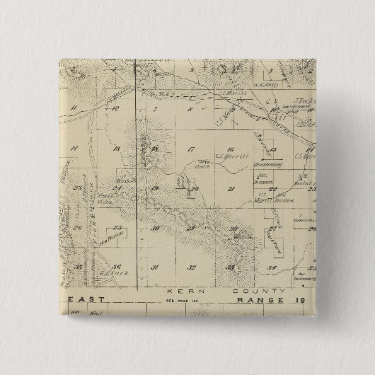 T24S R1619E Tulare County Section Map Vierkante Button 5,1 Cm (Voorkant)