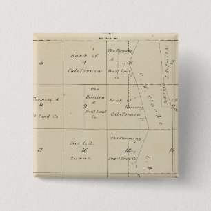 T24S R20E Tulare County Section Map Vierkante Button 5,1 Cm